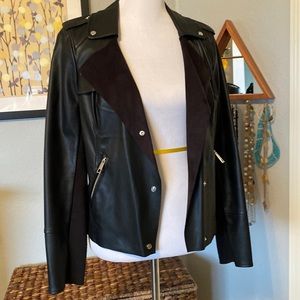 Faux leather moto jacket